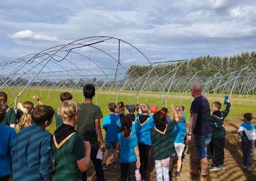 Members of 2nd Pinchbeck Scout Group enjoy a visit to Lambs Flowers