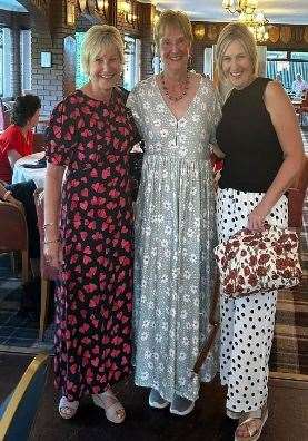 Pictured, from the left, Judith Flevill, Jean Wilkinson (lady captain), Claire McIlroy.