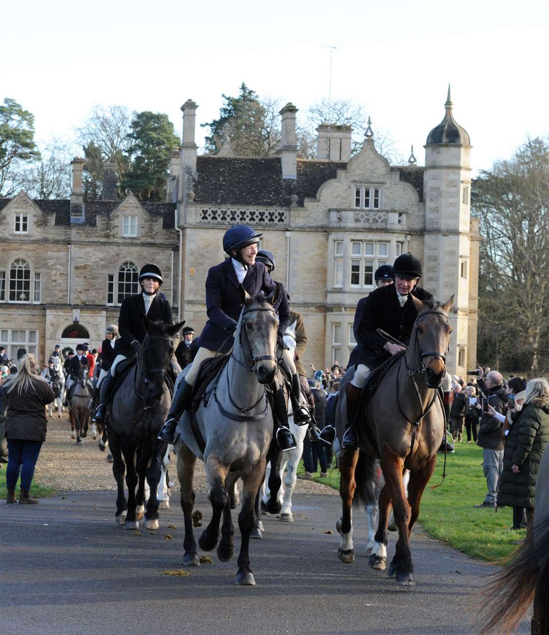 There were about 70 people on horses as well as packs of hounds
