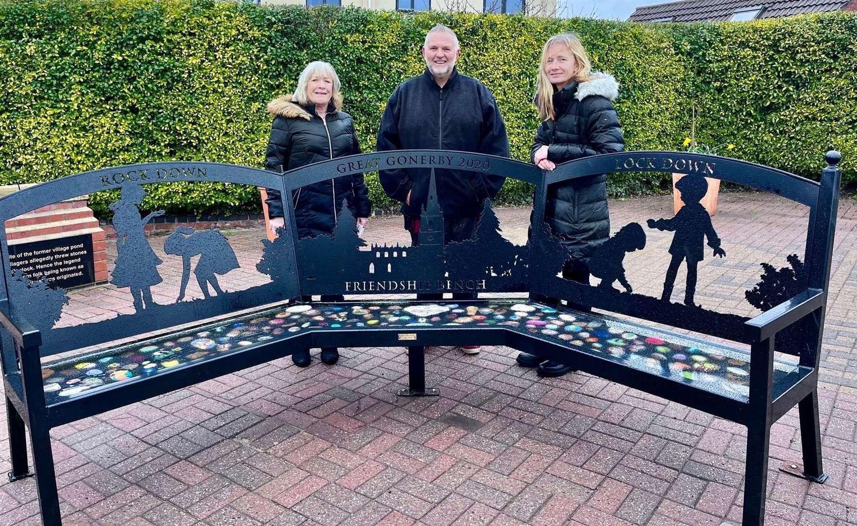 With the new bench in Great Gonerby are, from left, parish clerk Janet Walker, parish council chairman Blake Hutchinson, and Coun Karri-Anne Davey, bench designer. Photo: Great Gonerby Parish Council (63270385)
