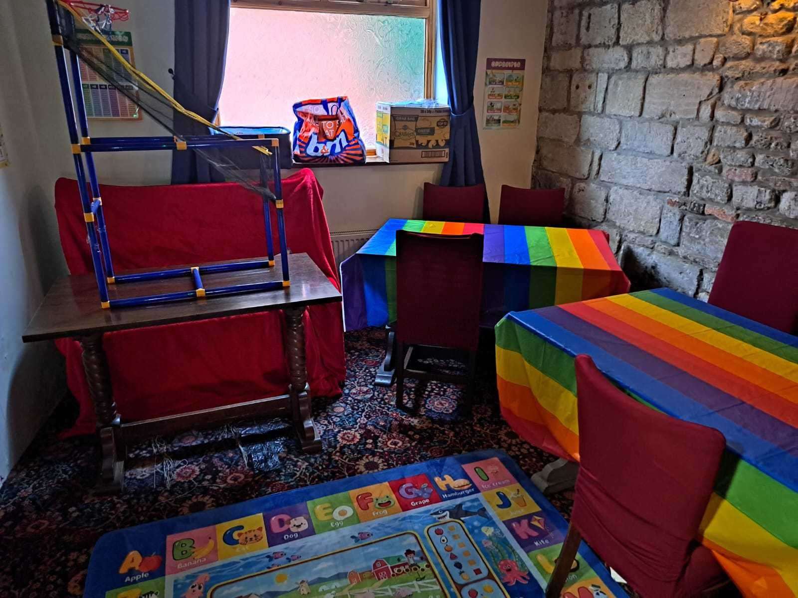 A colourful area to keep kids busy