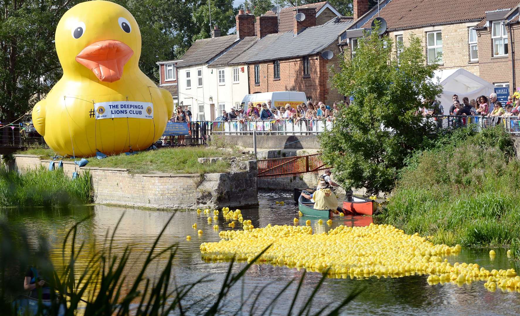 ‘Lucky’ the giant duck will be presiding over this year’s ‘World Famous Duck Race’