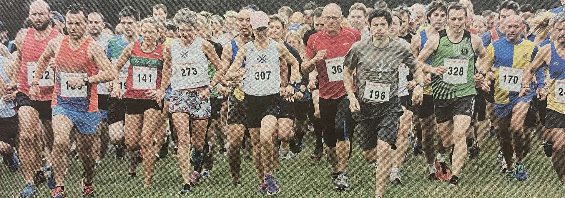 Runners taking part in the 10k race around Grimsthorpe Park at the festival 10 years ago.