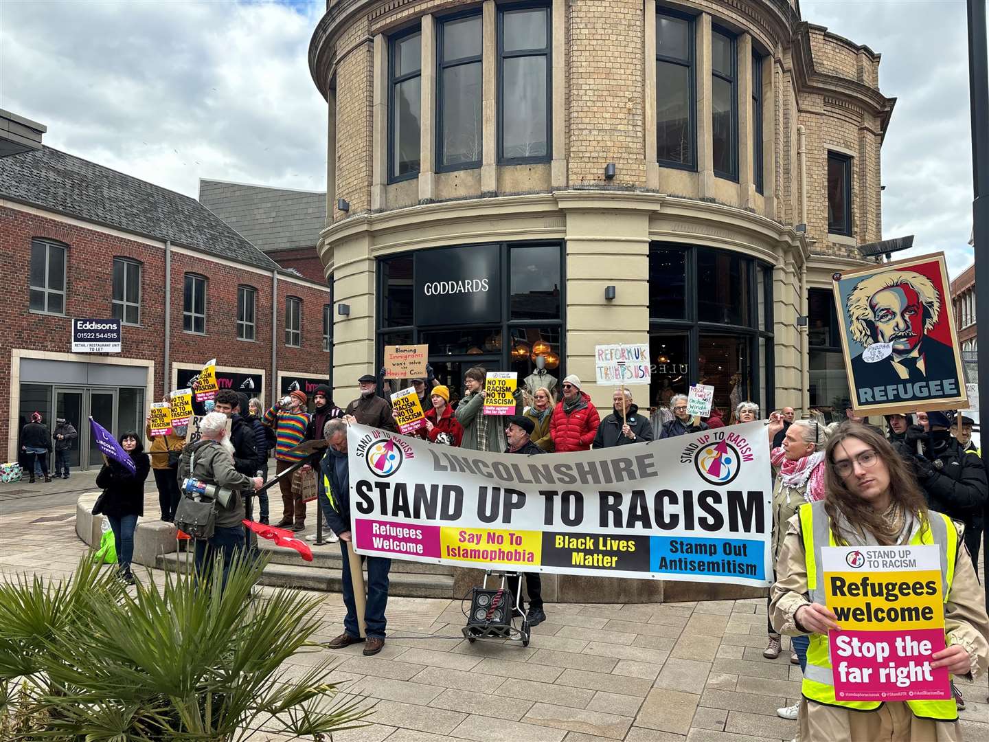 The counter protest from Stand Up To Racism
