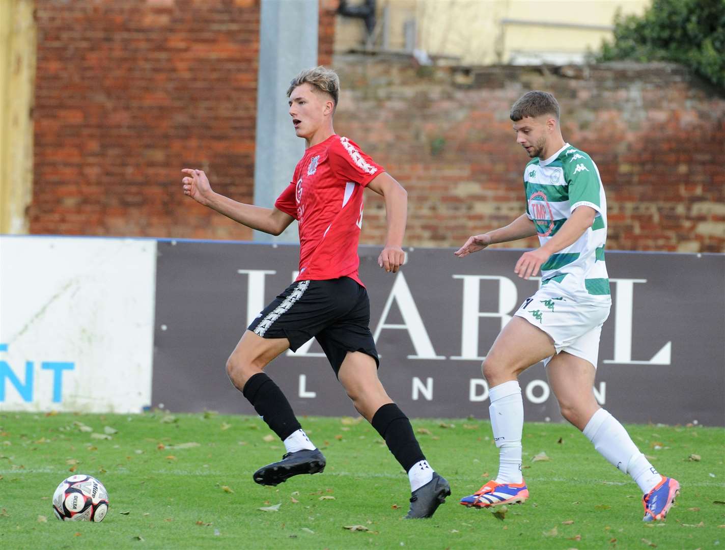 Action from Pinchbeck's home defeat to Framlingham. Photo: Chris Lowndes