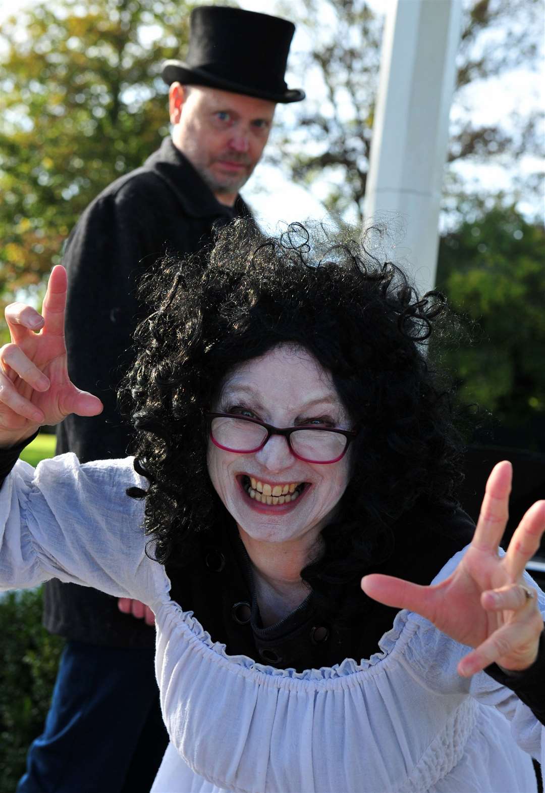 Nicola Sandall and Andrew Cleaver get into character. Photo: Chris Lowndes