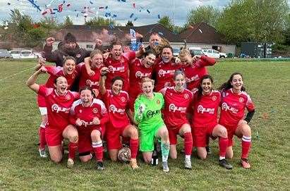 Stamford AFC Ladies toast their title triumph
