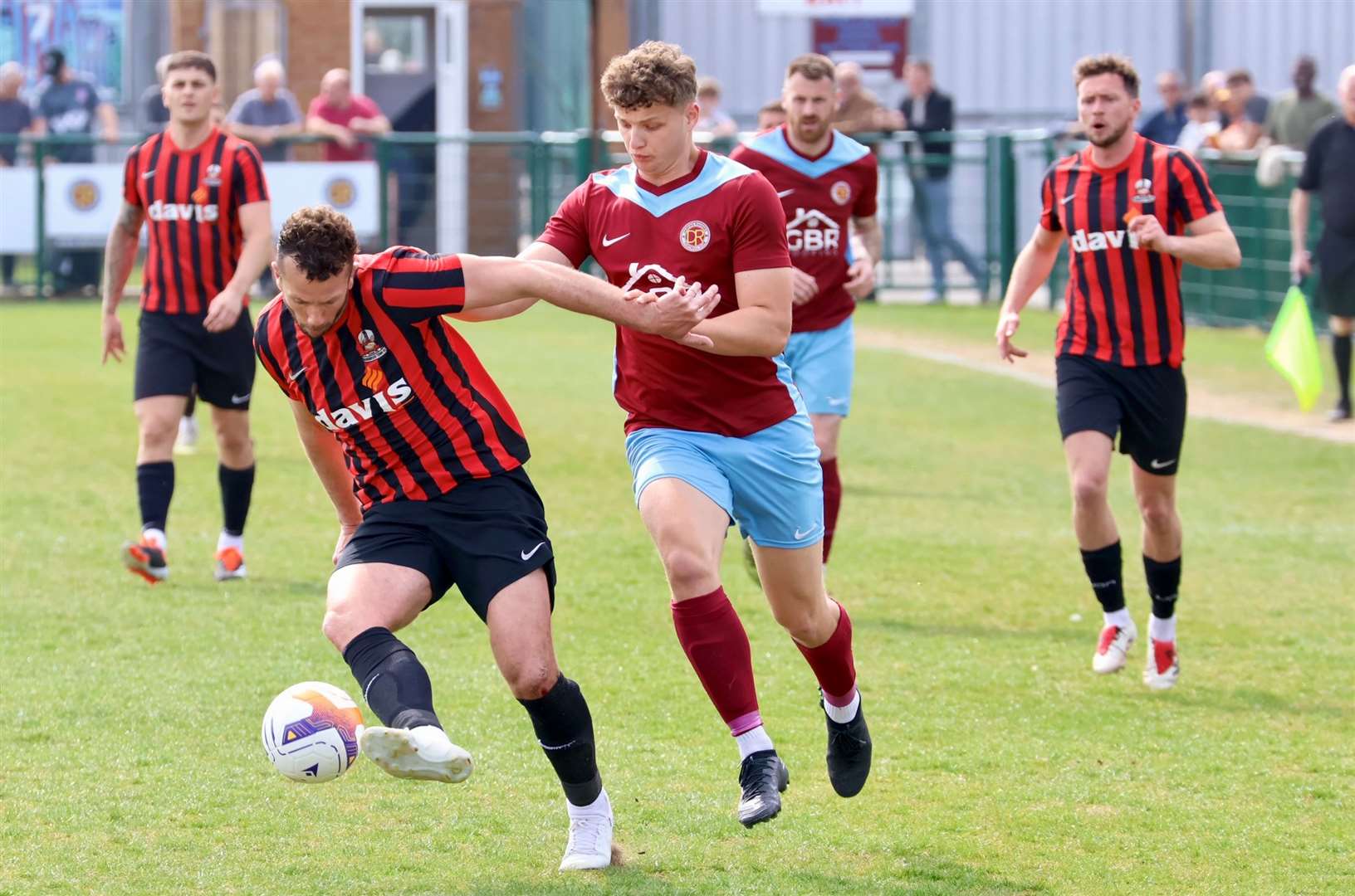 Action from Deeping Rangers' home win over Shirebrook Town. Photo: Jason Richardson
