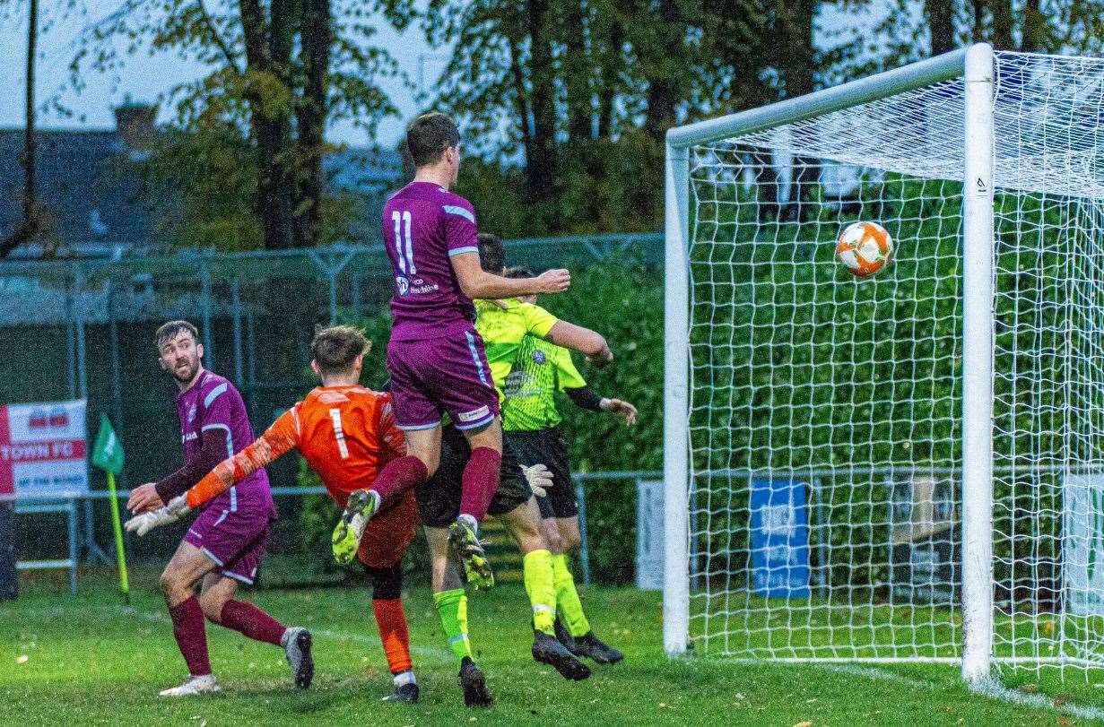 Will Bird scores the winner. Photo: Dan Allen