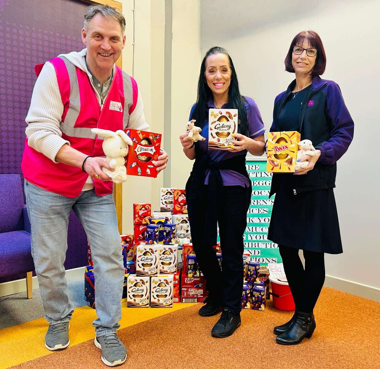 Coun Mark Le Sage with Rebecca Sewell, branch manager and Lindsey Allen. PHOTO: SUBMITTED