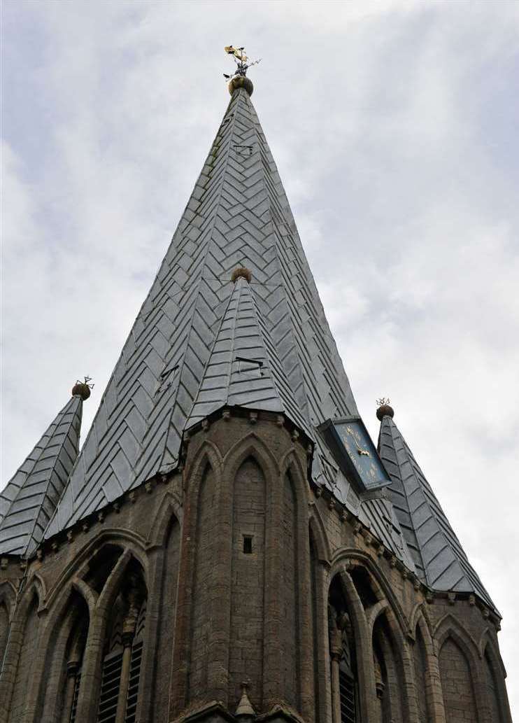 St Mary's church at Long Sutton - the spire is riddled with woodworm