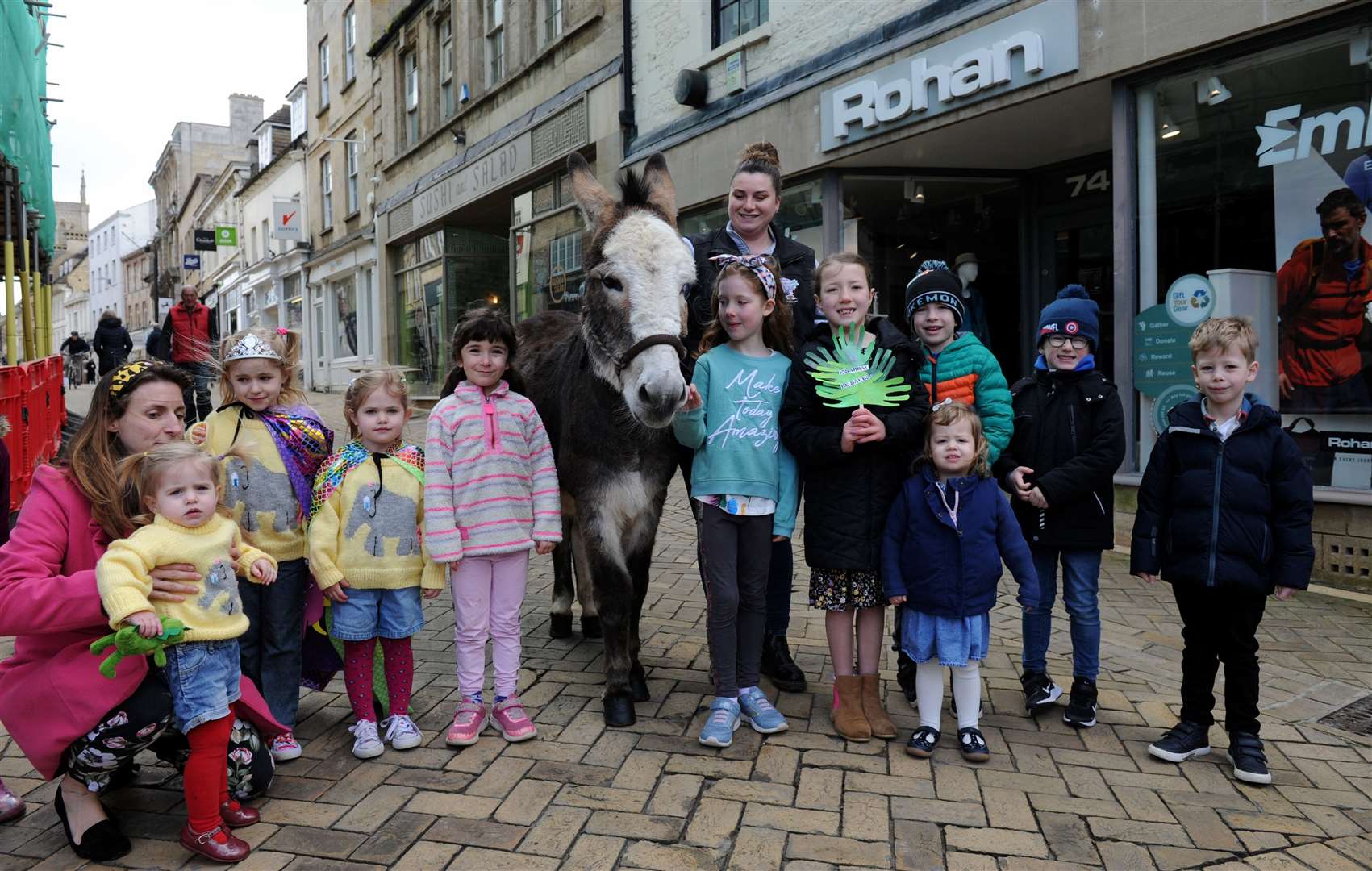 The group gathered at the end of Stamford High Street