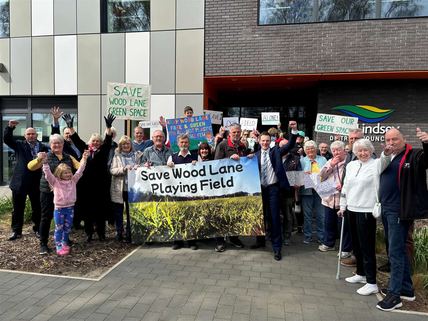 Louth campaigners celebrating the decision to turn down the 3G football pitch