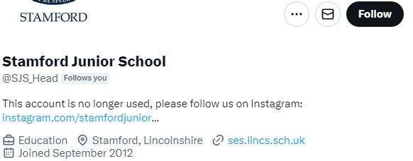 The Stamford Junior School's account. Photo: X