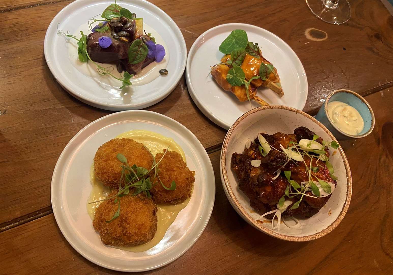 Some of the tapas dishes at the Balloon Bar at Belvoir Castle's Engine Yard