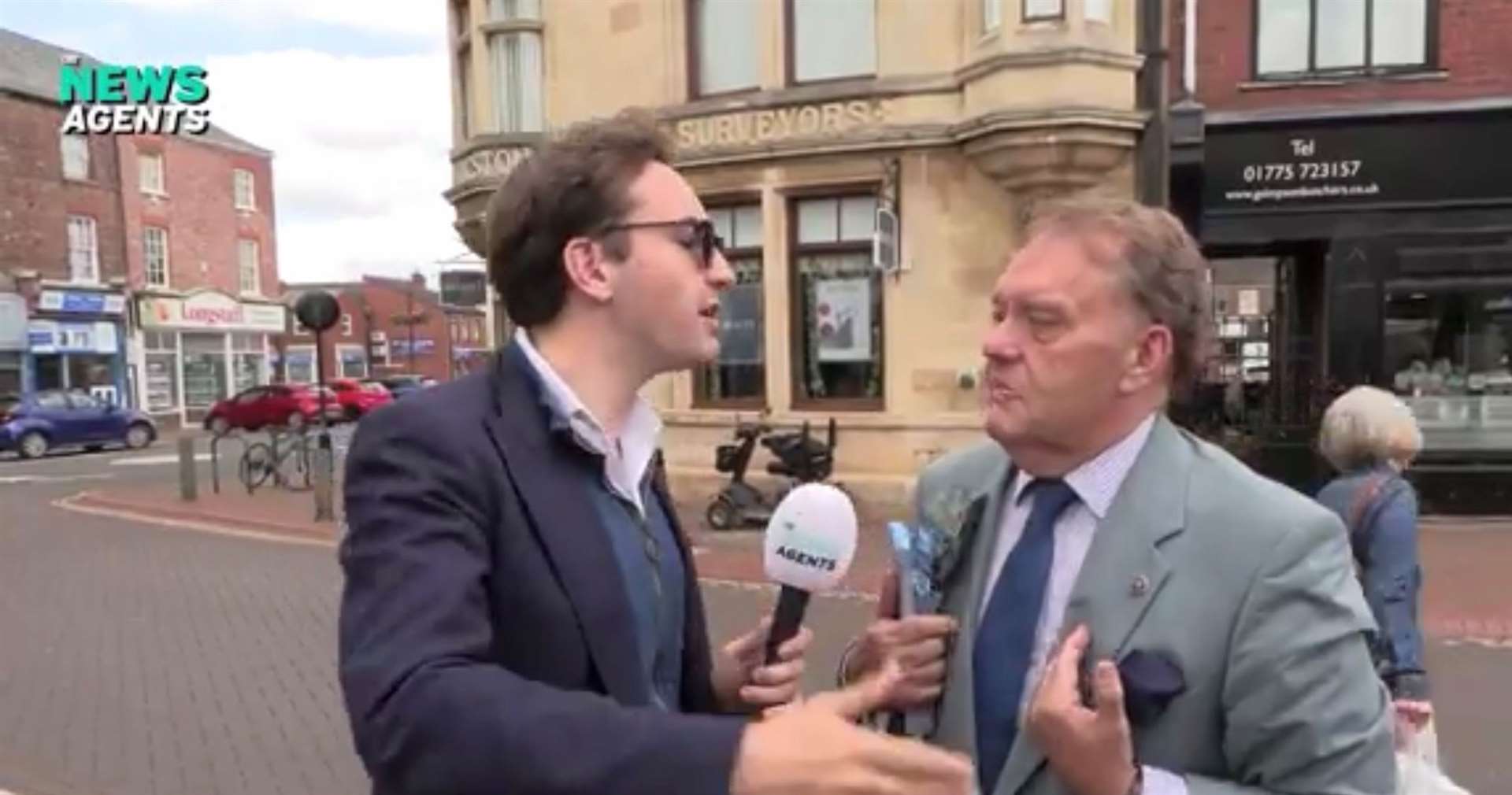Presenter Lewis Goodall bumped into Sir John Hayes