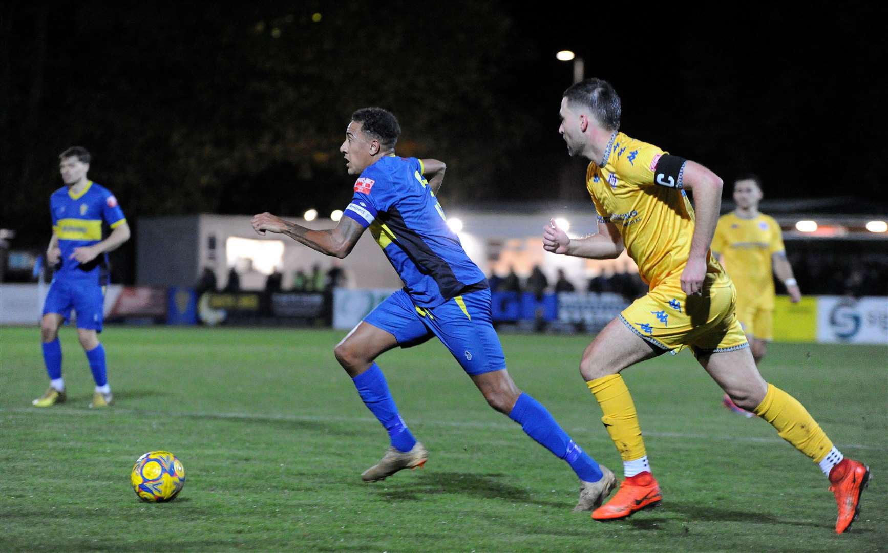 Action from Spalding's home defeat to Leiston. Photo: Chris Lowndes