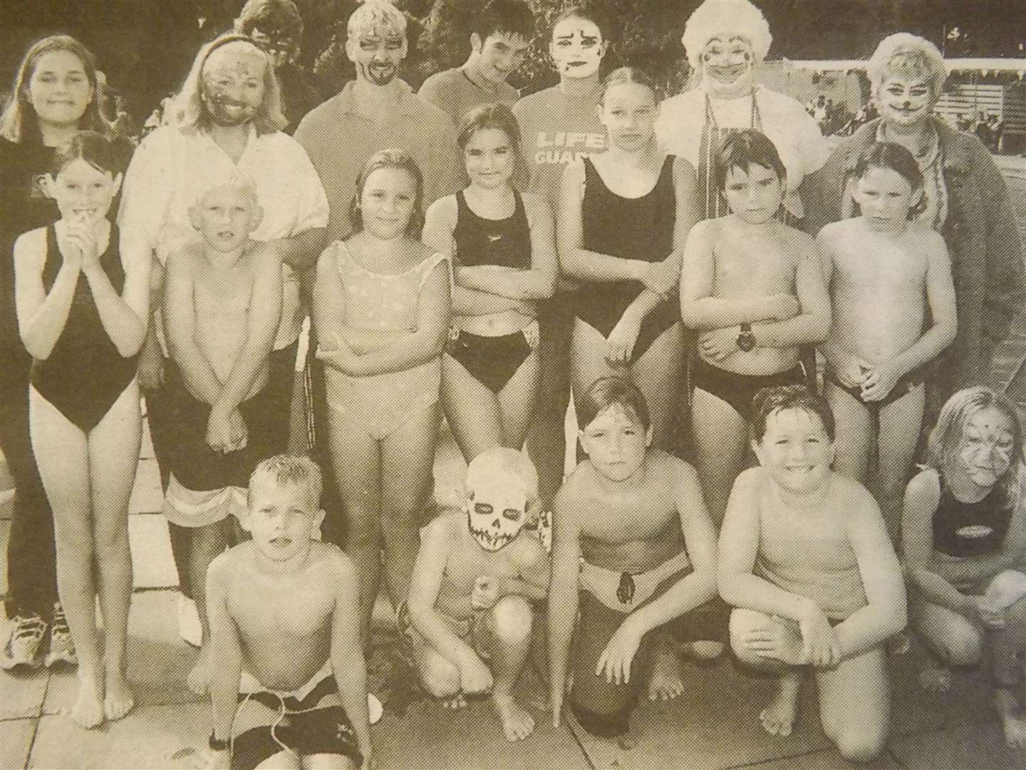 25 years ago: August 28, 1998 – Splashing time: Competitors in Bourne Outdoor Pool's gala with committee members and lifeguards.