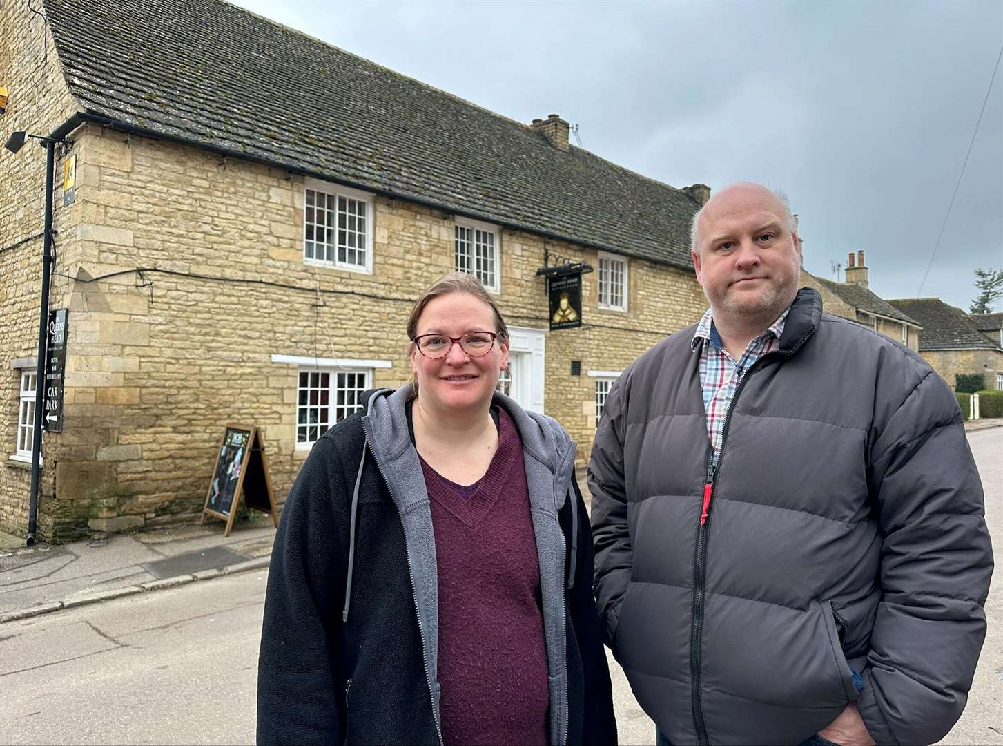 Harriet and Simon Cooper of The Queen's Head. Photo: Channel 4