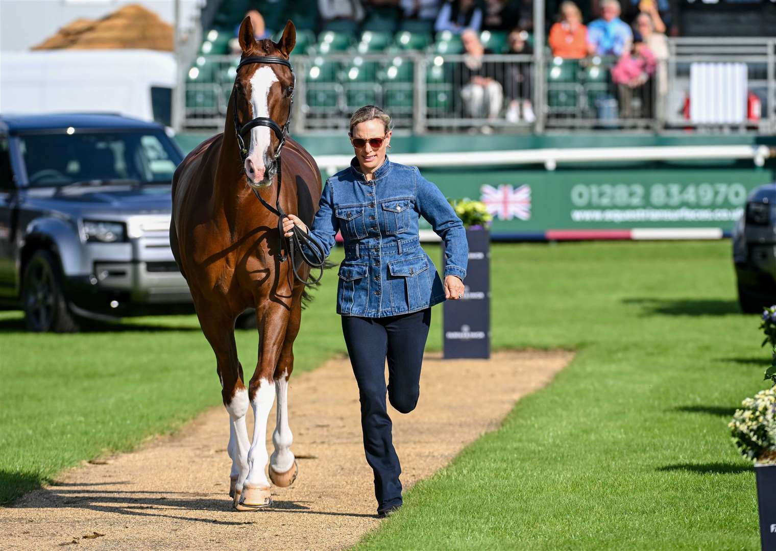 Zara Tindall and Class Affair for Great Britain in the Horse Inspection at the Defender Burghley Horse Trials. Photo: Defender Burghley Horse Trials/Peter Nixon