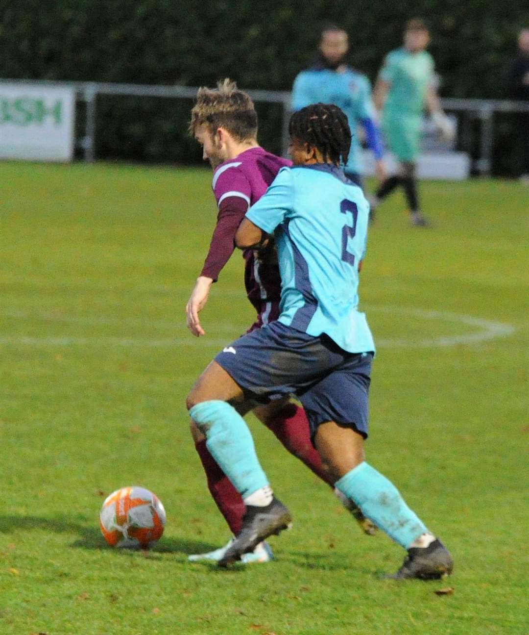 Action from Bourne Town's victory over Radford. Photo: Chris Lowndes