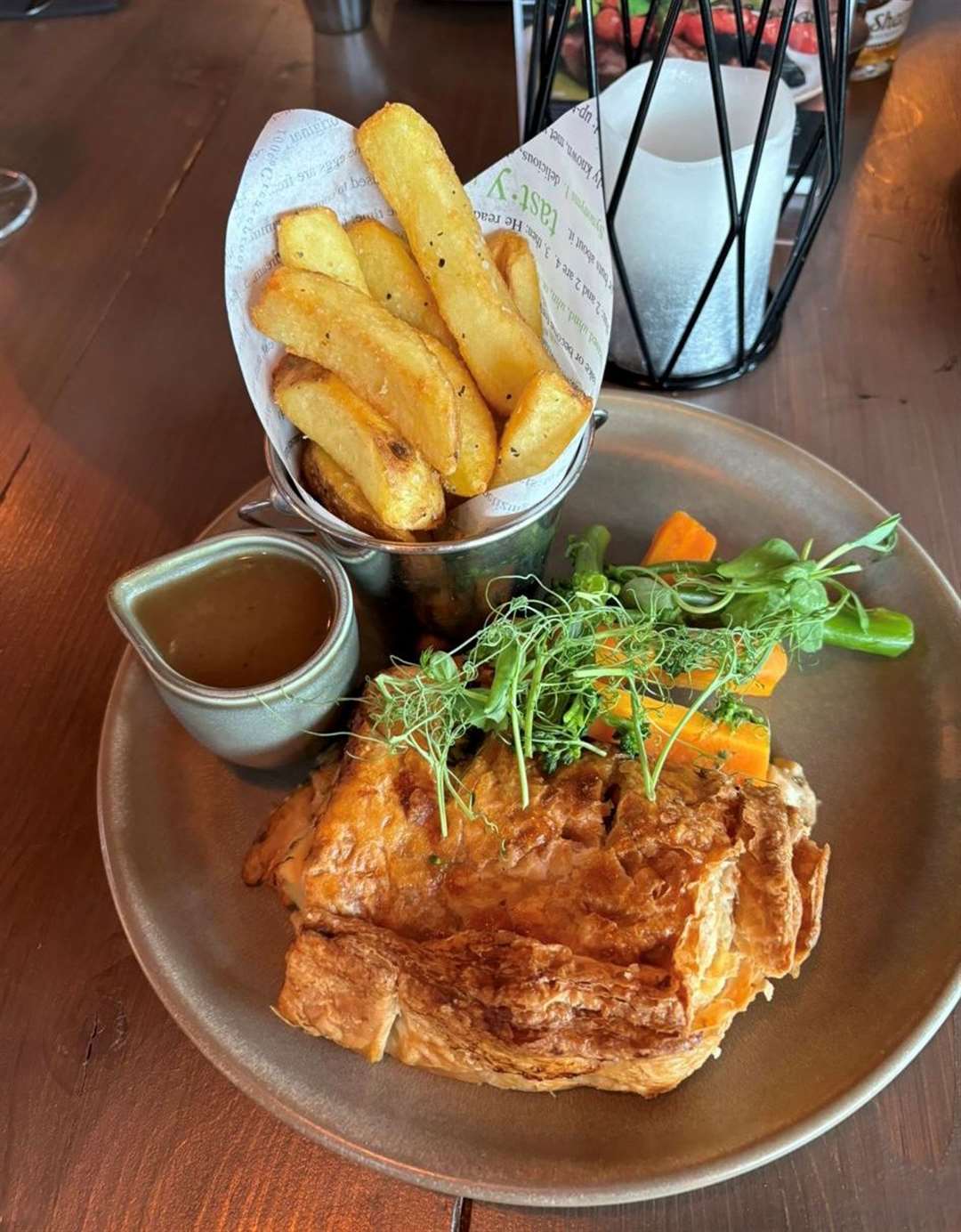 The pie of the day was chicken and mushroom