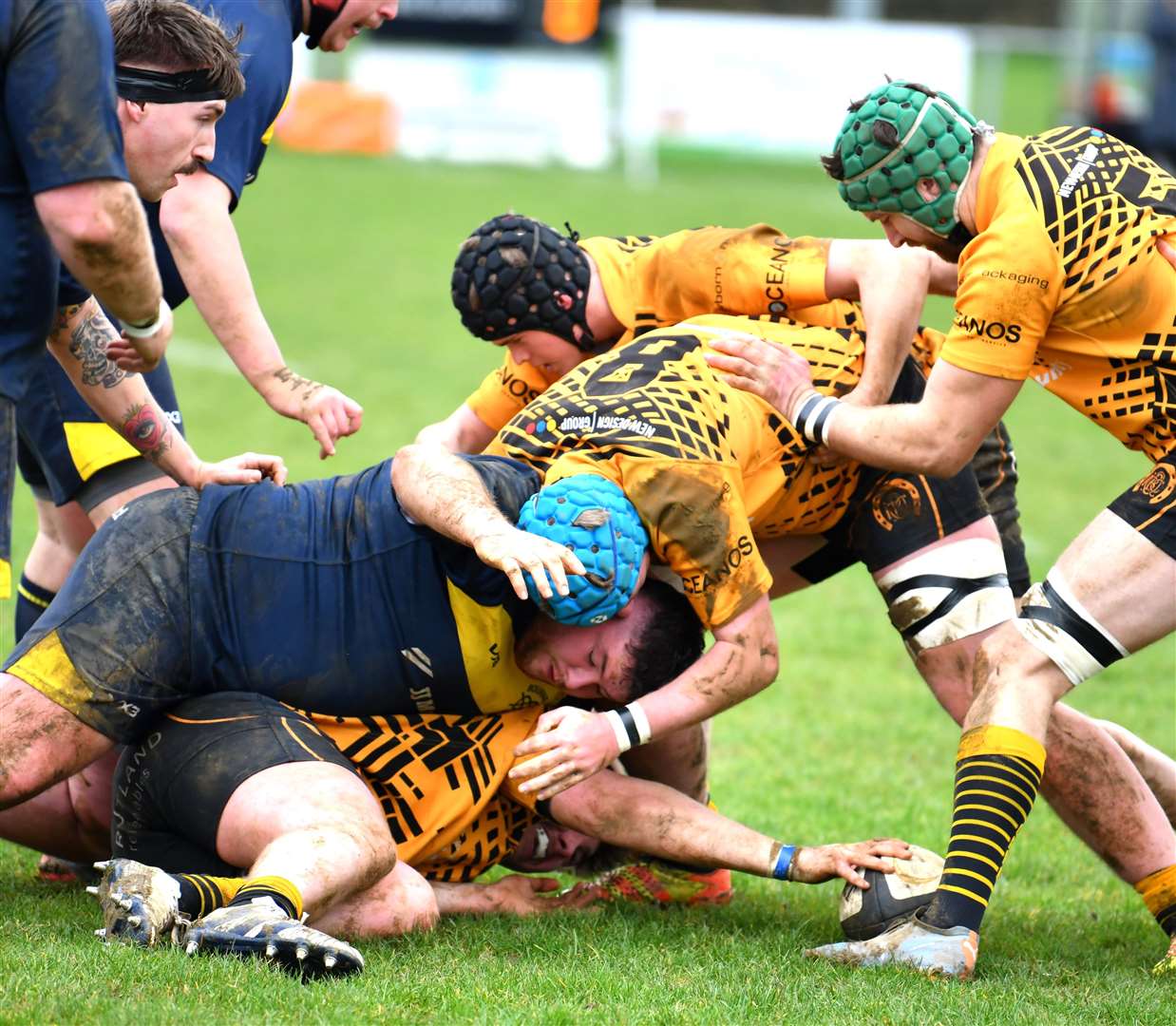 Match action from Bourne's victory over Oakham on Saturday. Photo: Alan Hancock