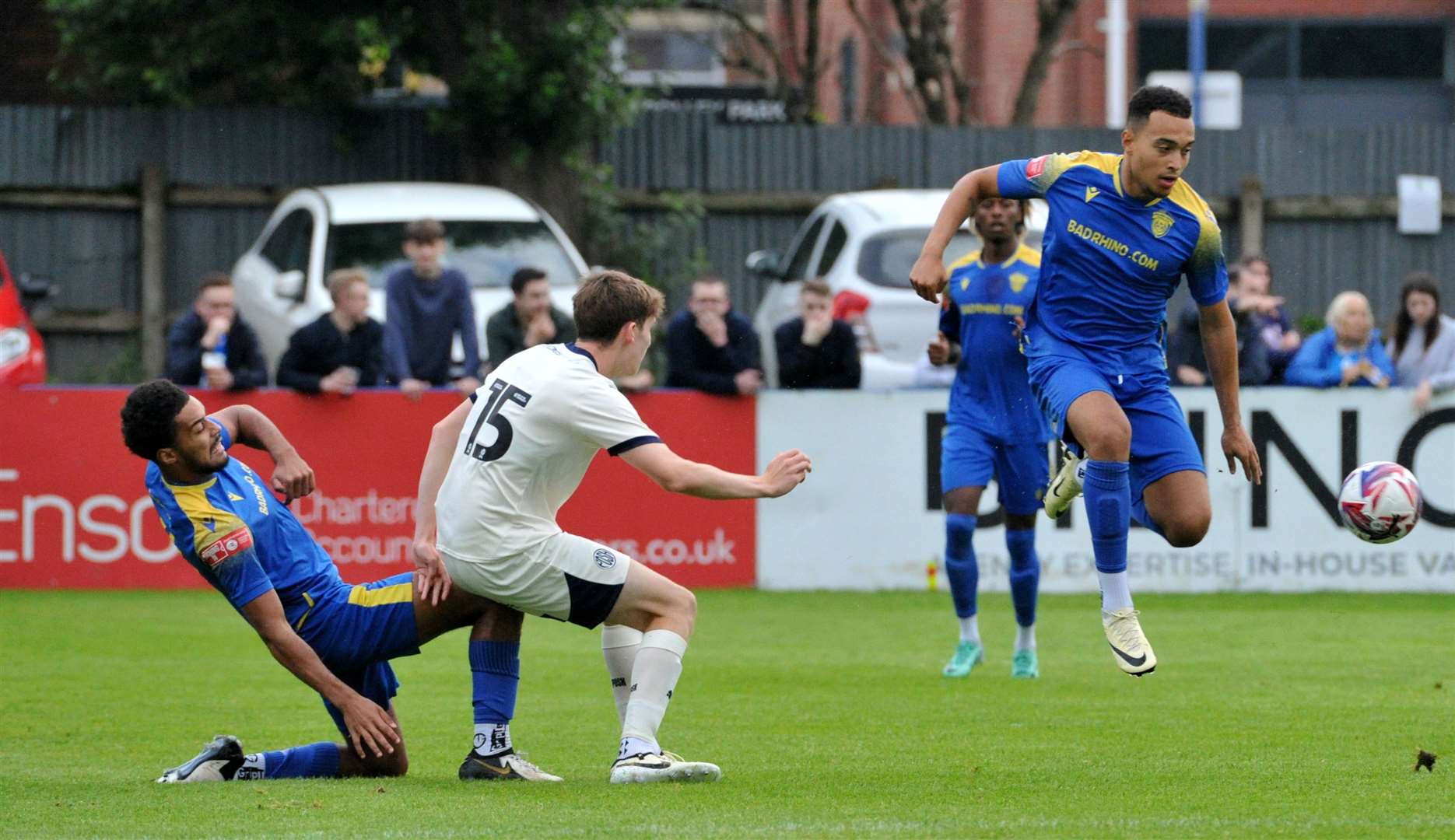 Action from Spalding's pre-season friendly with Peterborough United. Photo: Chris Lowndes