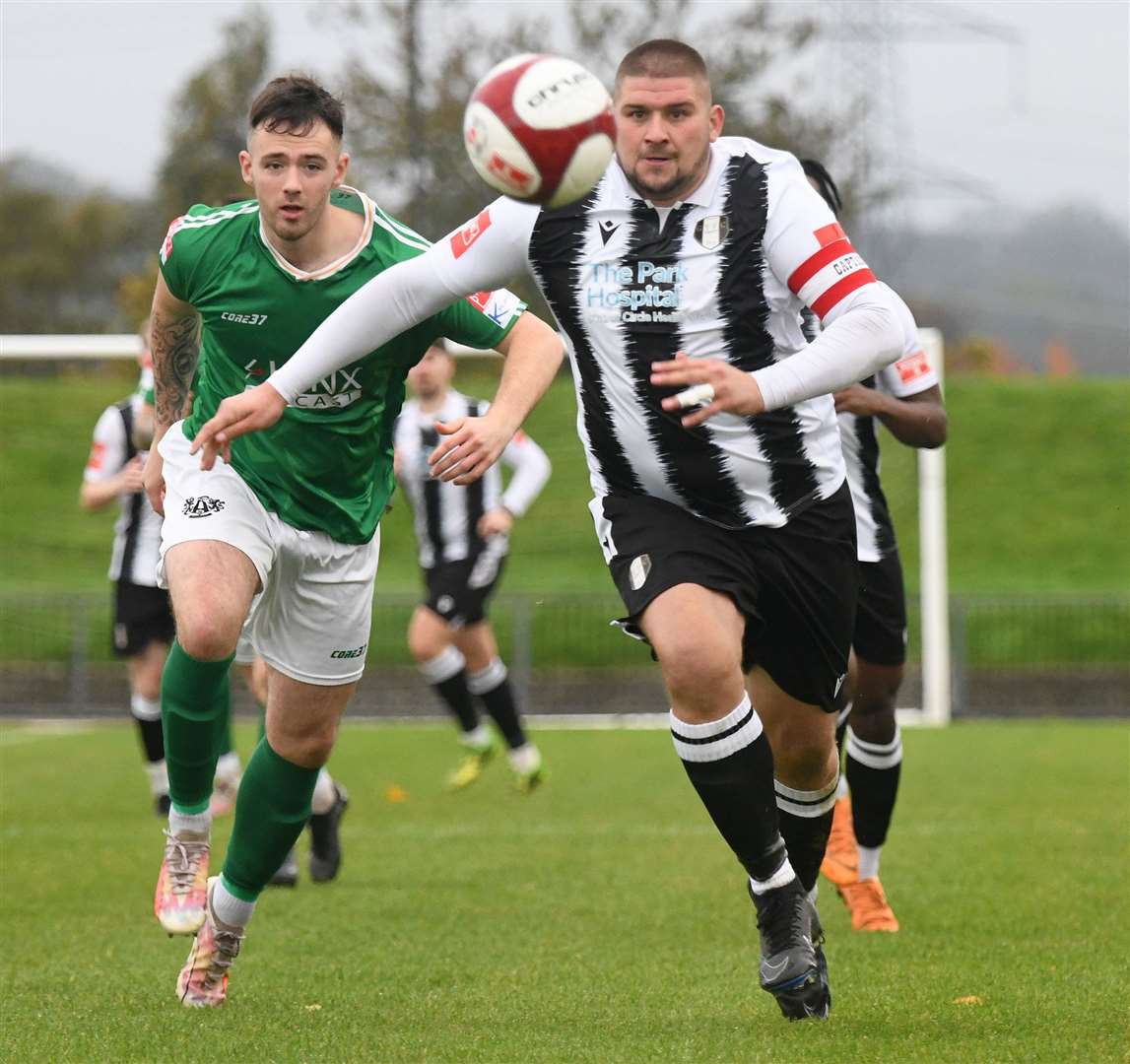 Action from Grantham's home draw with Ashington. Photo: Toby Roberts