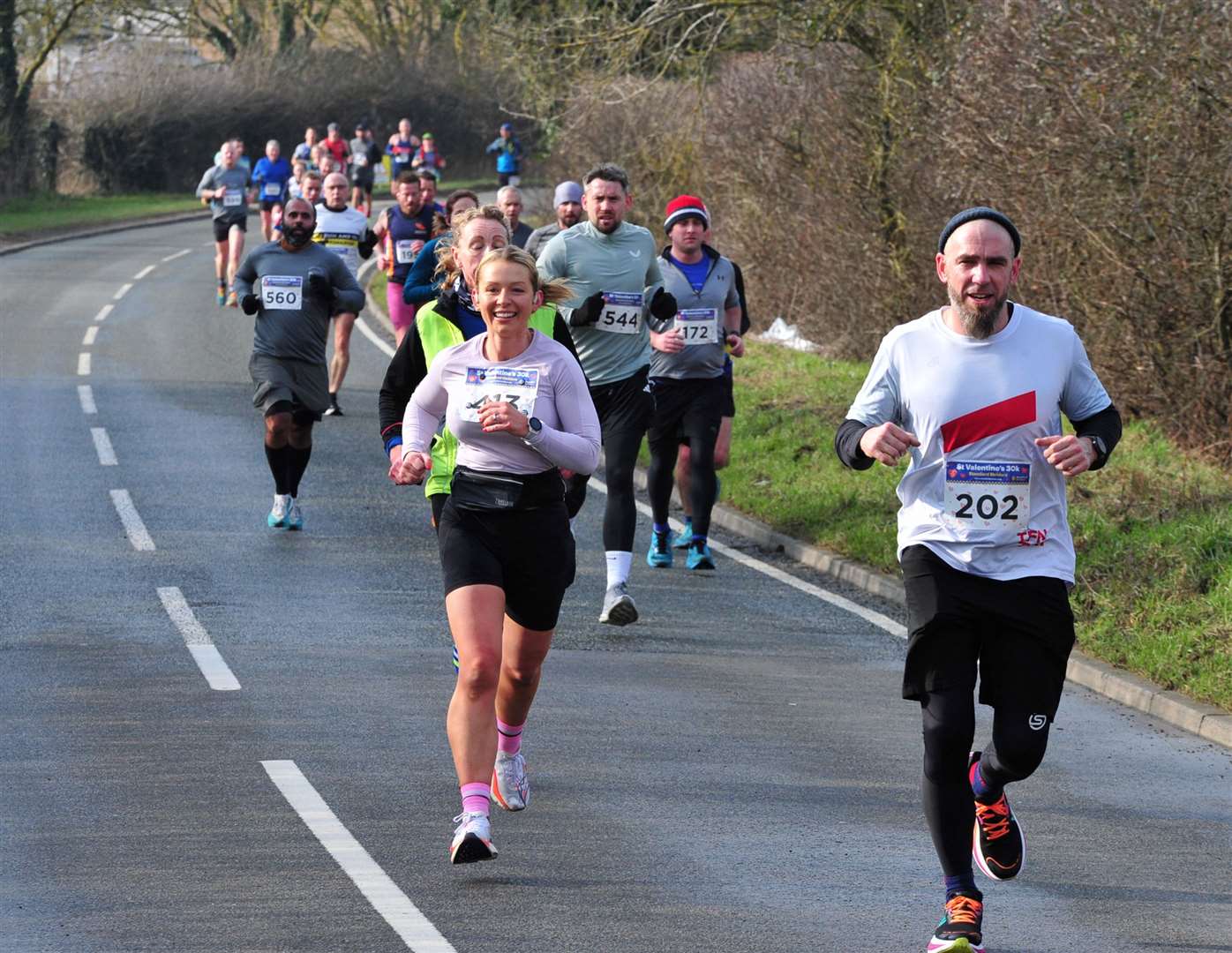Runners were treated to a glimpse of sunshine on the course
