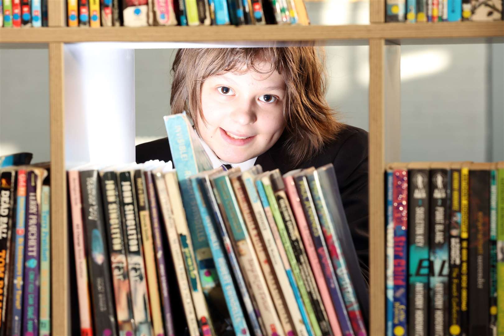 A student admires the new resources