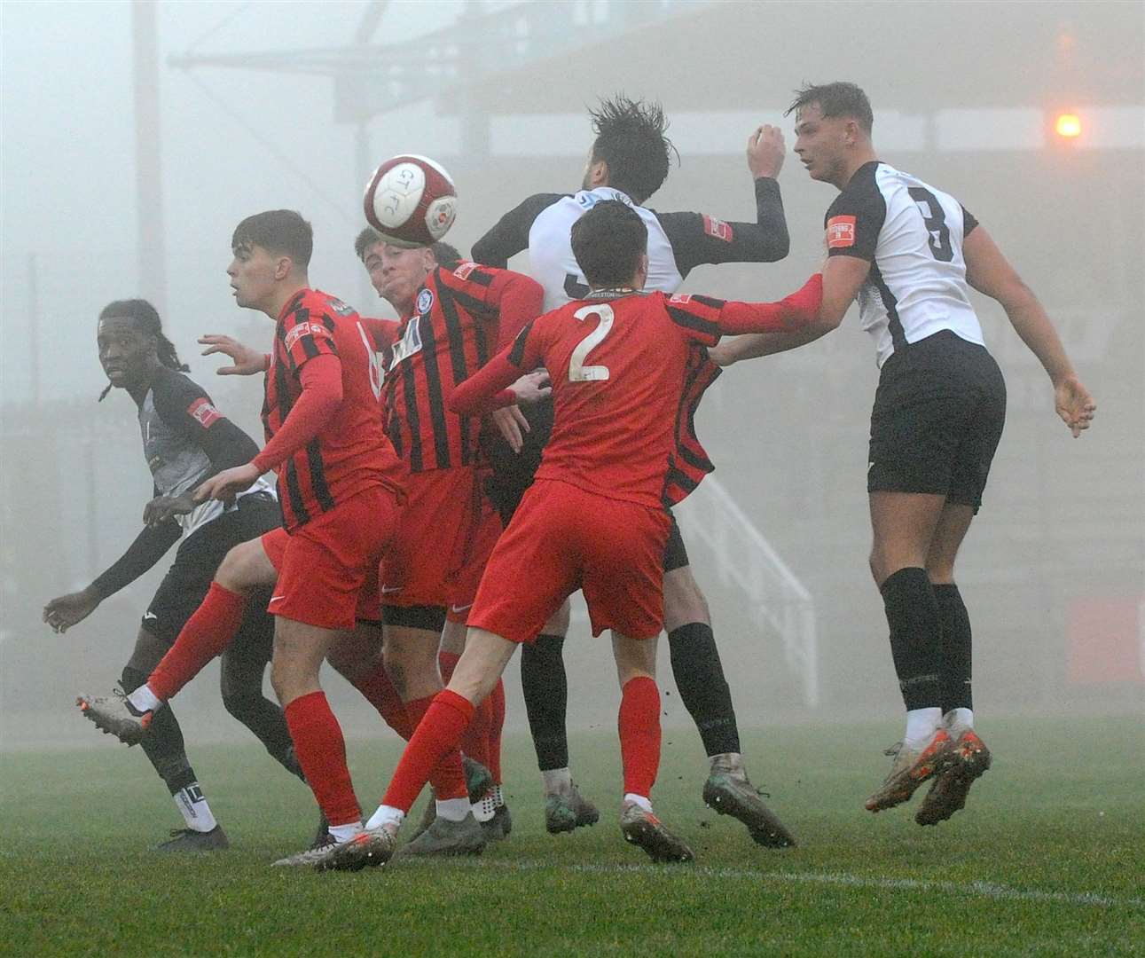 Action from Grantham Town's home defeat to Long Eaton on Boxing Day. Photo: Chris Lowndes