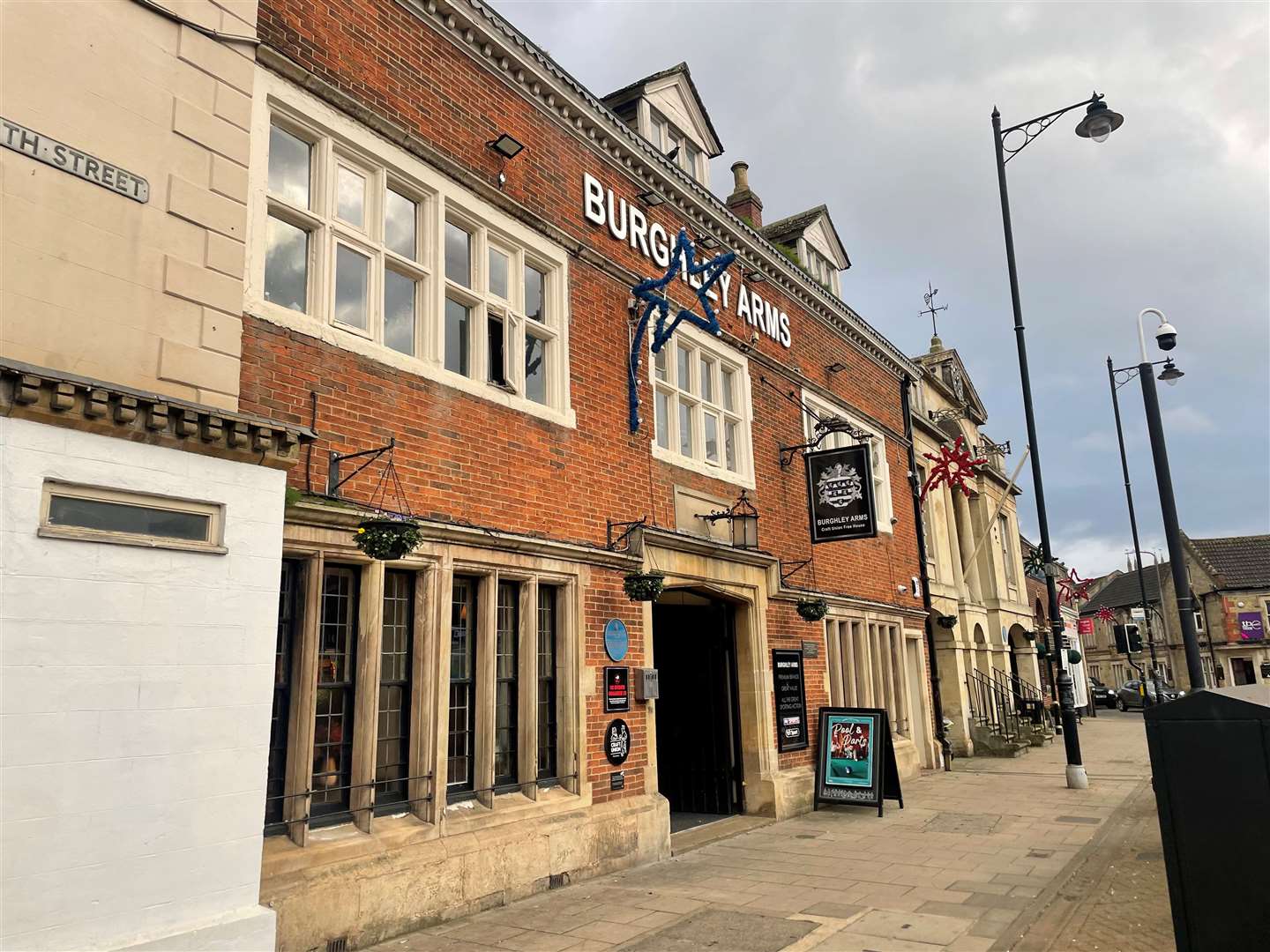 The Burghley Arms Inn in Bourne. Cosy enough to write a novel