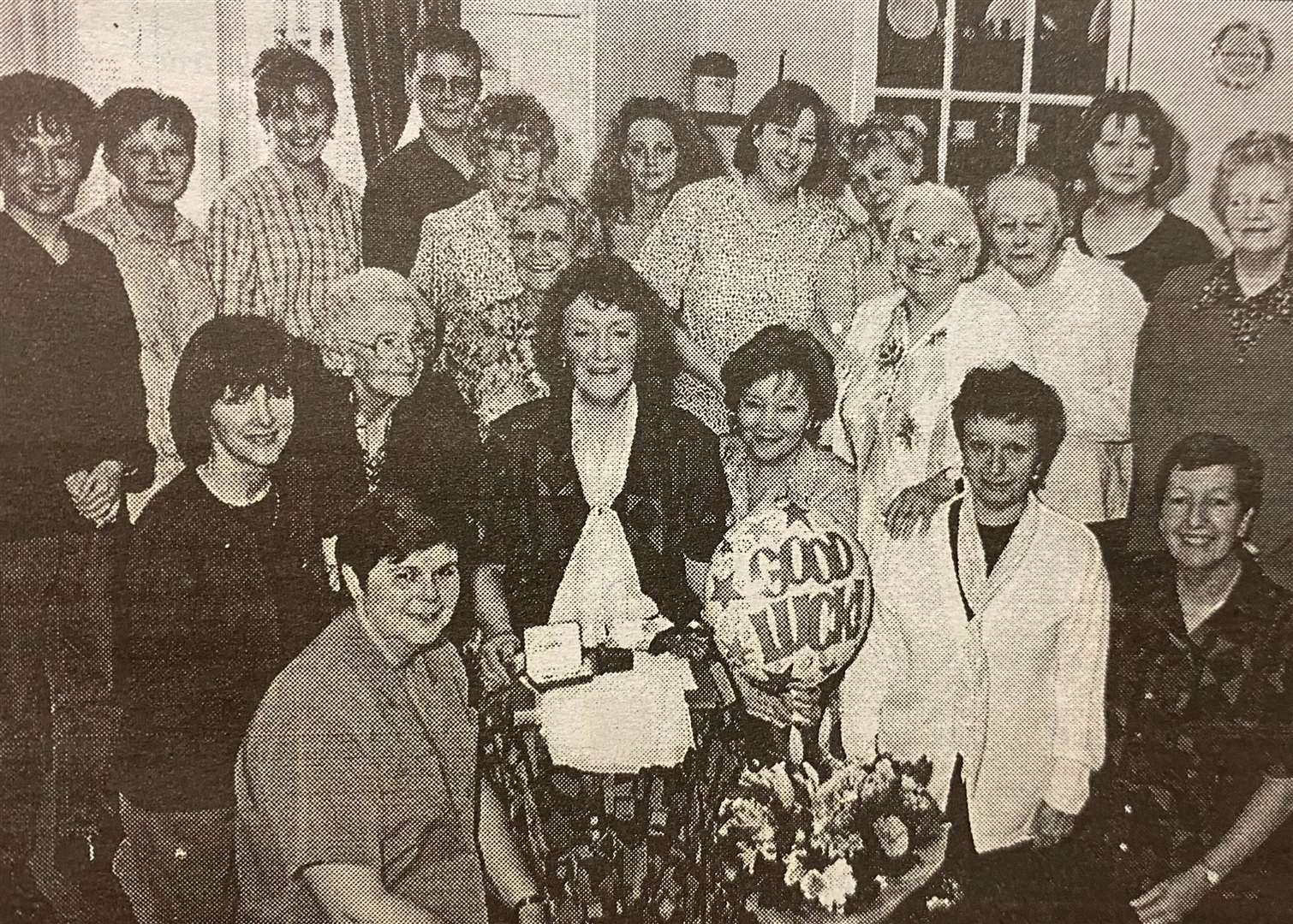 Ann Needham with colleagues and home residents she intends to stay in touch with 25 years ago.