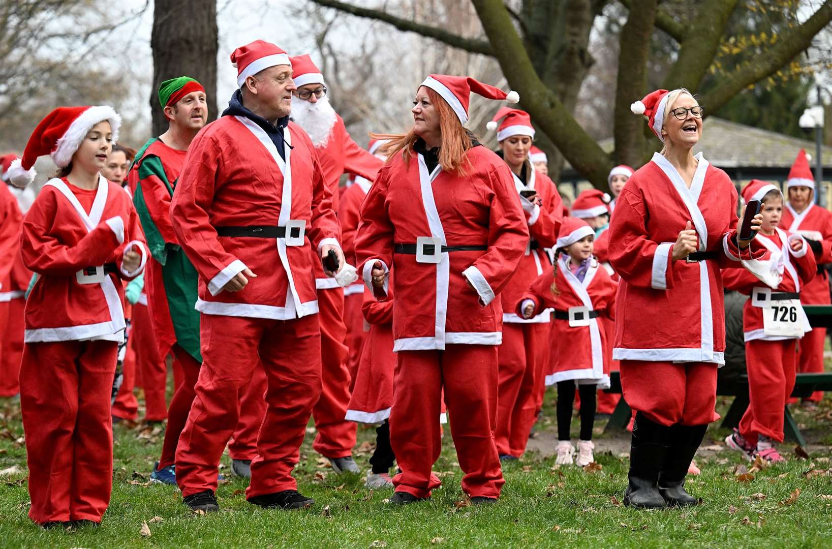 Santa's made sure they warmed up before the big run.