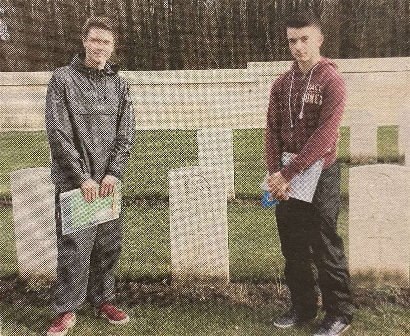 Bourne Grammar School Pupils Jack Scholes and Adam Castle 10 years ago.