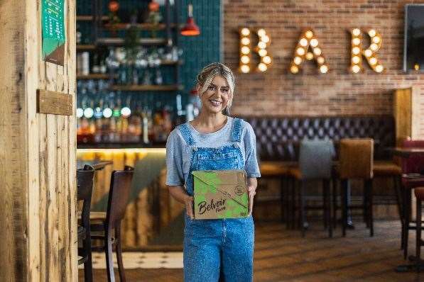 Daisy Payne delivering Belvoir Farm drinks to the Waterside Bar in West Bridgford. Photo: JamPress