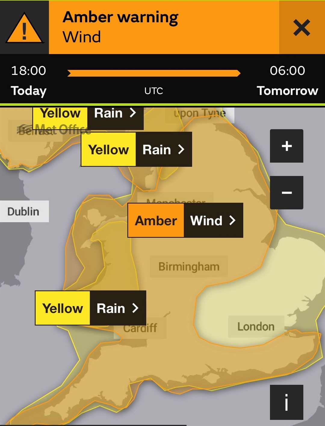 The Met Office has issued an Amber Warning as Storm Isha is set to hit tonight