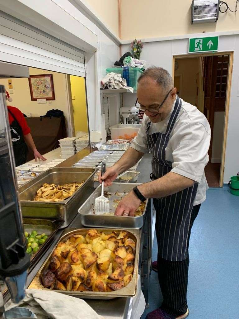 Danilo Trozzi cooking the Christmas dinners