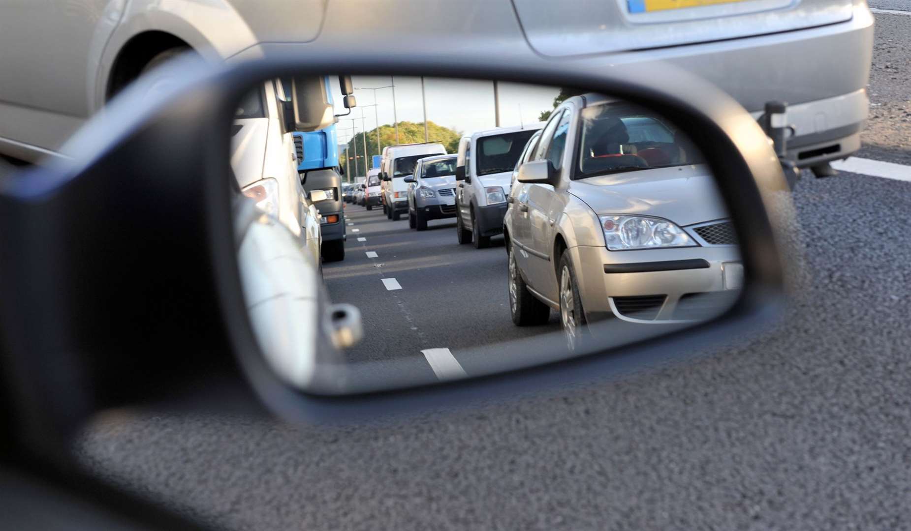 Traffic is queuing on the A1 southbound at Claypole