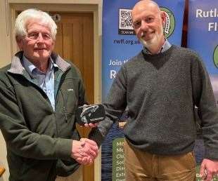 John Wadham was recognised for his outstanding contribution. He pictured with Chris Evans.
