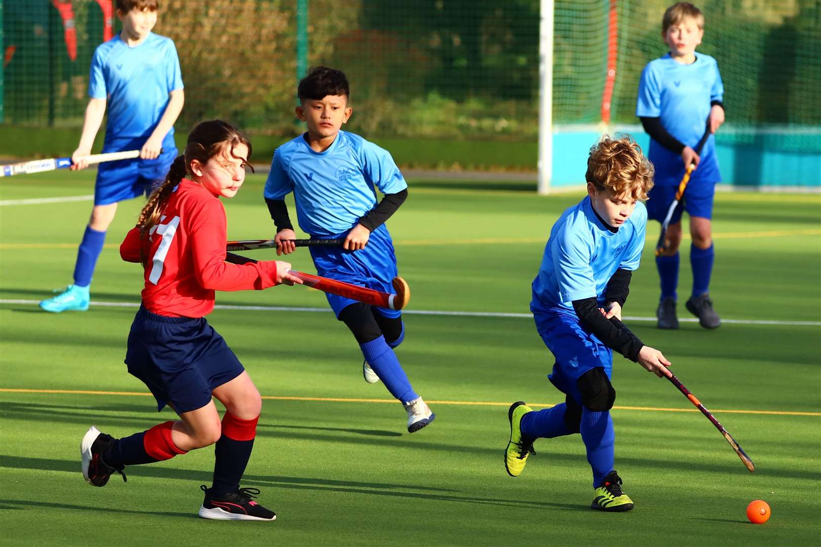 Action from the fourth of five primary school tournaments organised by Spalding Hockey Club. Photo: Nigel Cookson