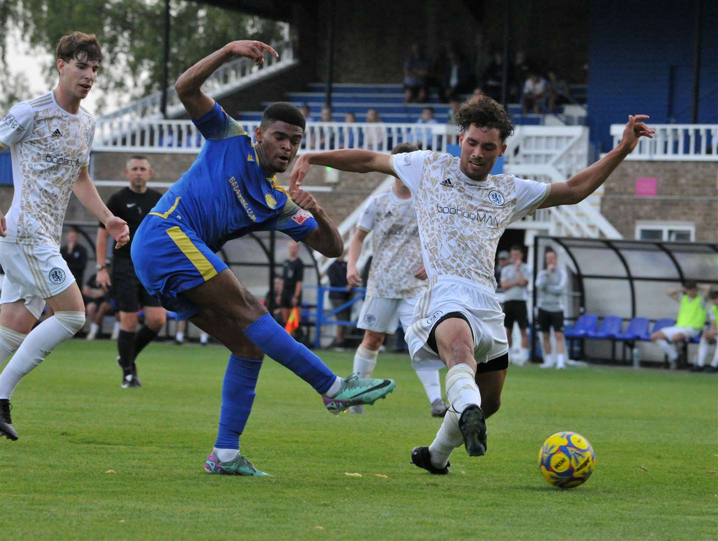 Action from Spalding's victory over Macclesfield. Photo: Chris Lowndes