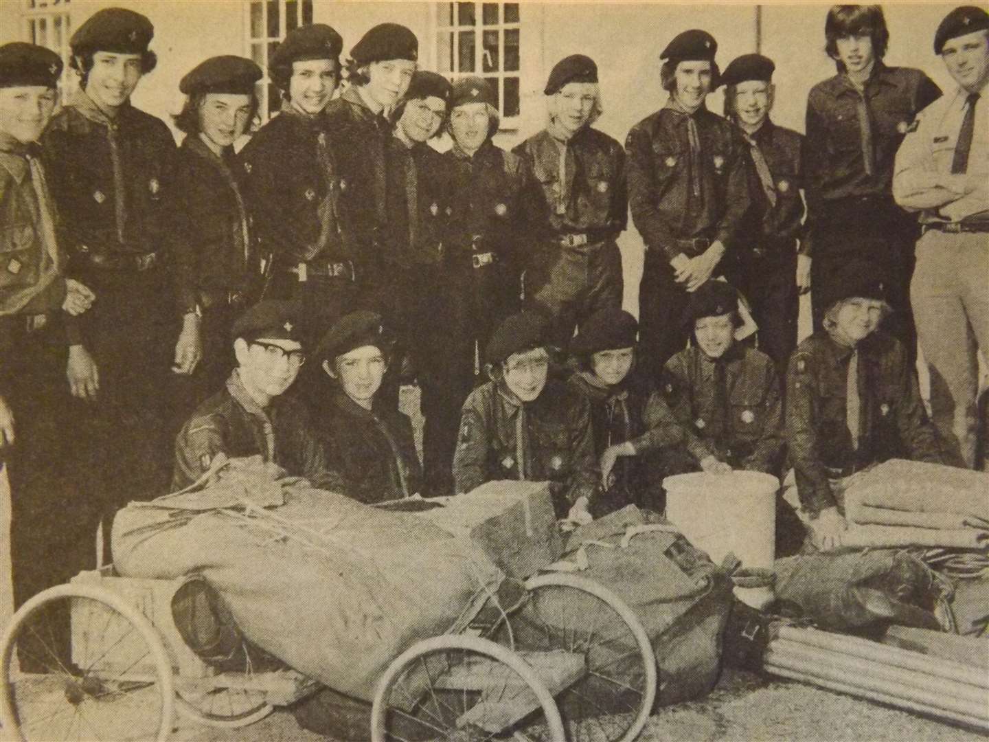 50 years ago: August 3, 1973 – The 2nd Wittering (Hunter) Scout Troop ready for camp at the Welsh Jamboree in Bangor.