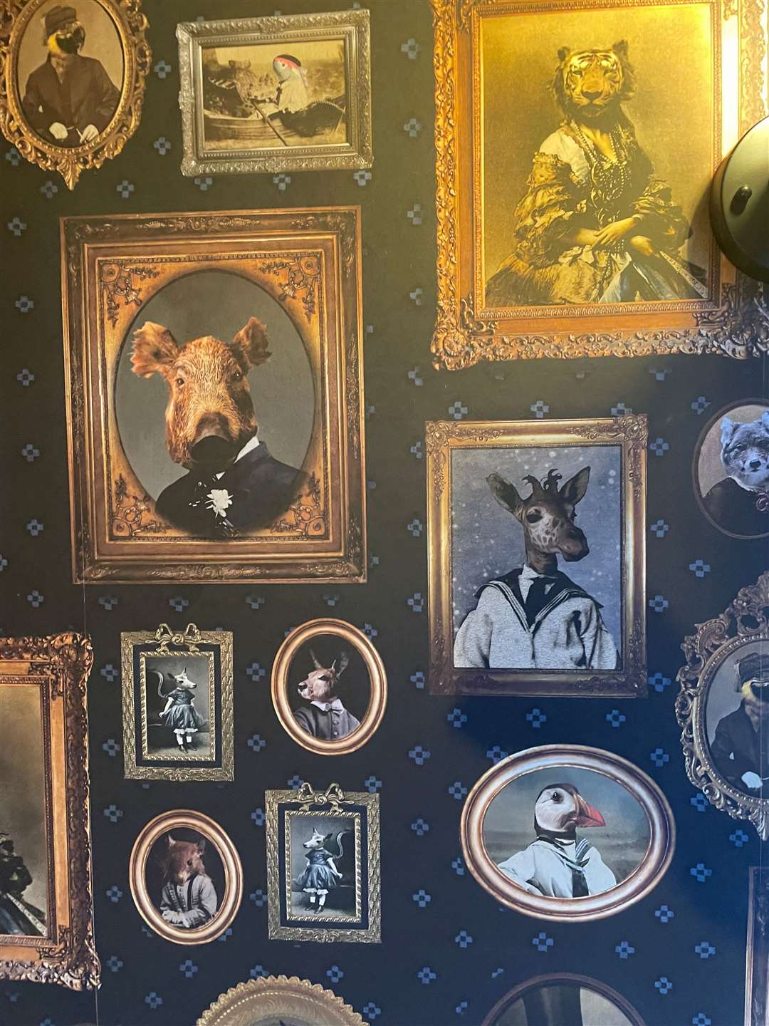 Quirky wallpaper greeted you in the porch