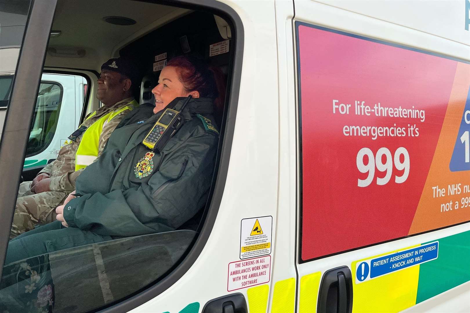 Lance Bombardier Rokotubuna, from the Motor Transport department, 19 Regiment Royal Artillery, based in Larkhill, and Kelly Botham, EMAS Clinical Tutor. (62558803)