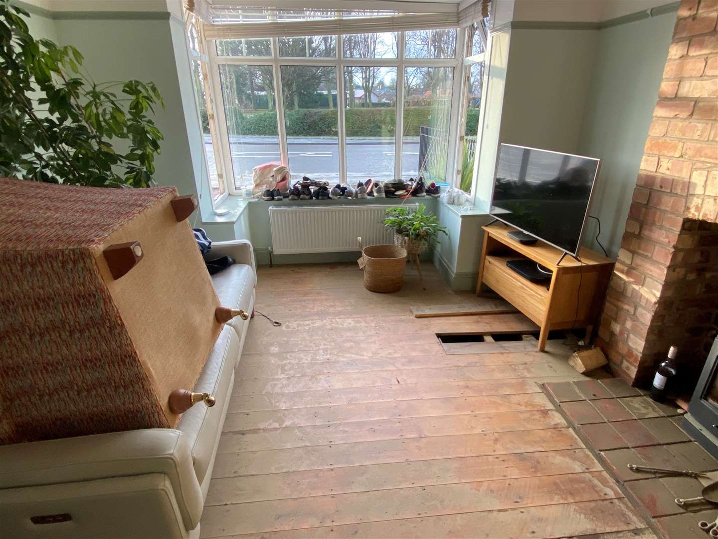 The aftermath damage inside Joanna and Terry's home.