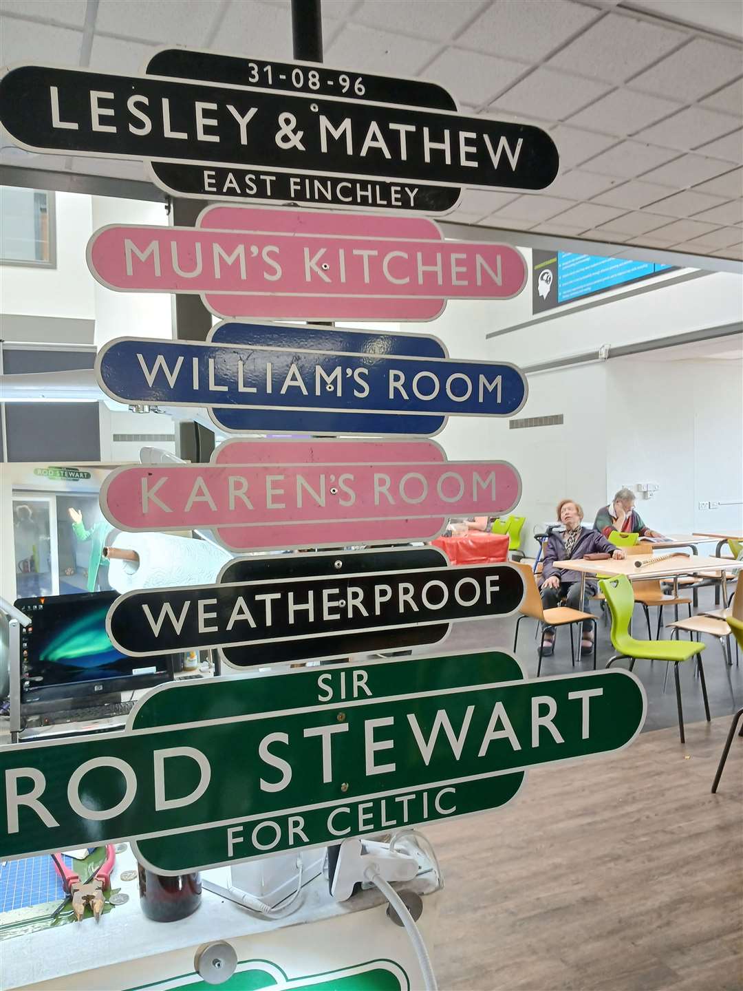 Railway signs were on sale