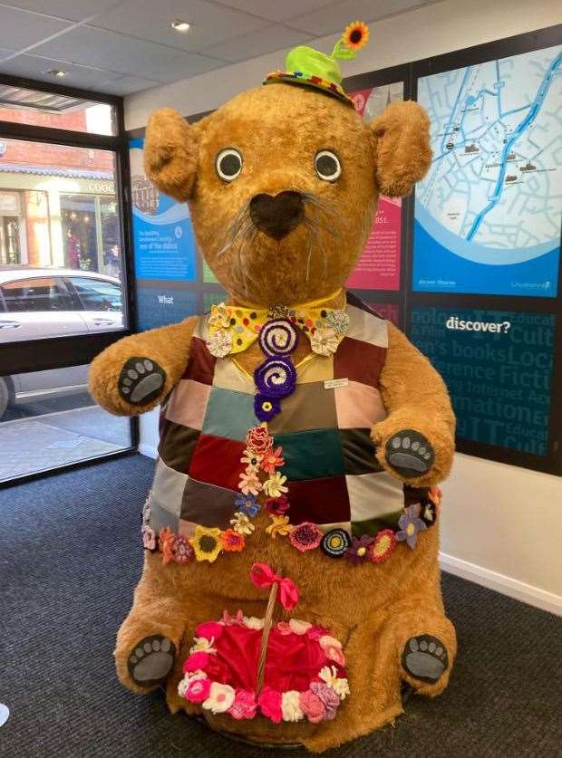 Meet Mr Timewell the teddy at Spalding Library. PHOTO: SUBMITTED Spalding Flower Parade CIC (Group)