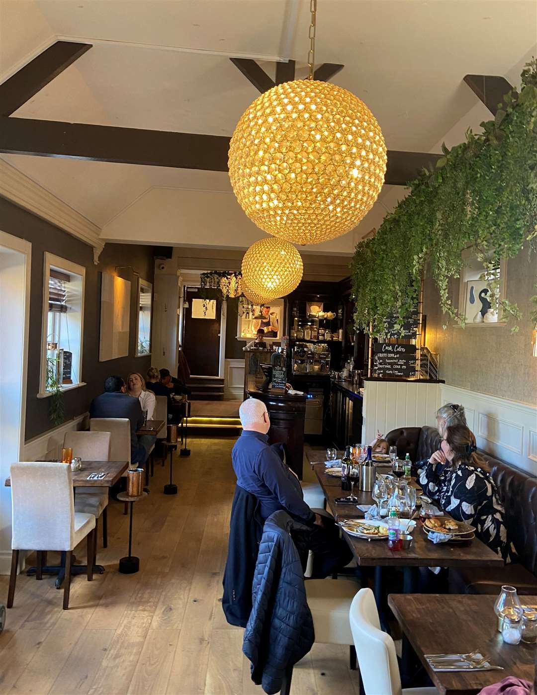 The modern restaurant inside The Wheatsheaf in Bingham